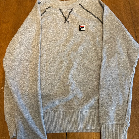Fila Gray Crewneck Sweater with Decorative Stitching Womens Size Small - Picture 1 of 7